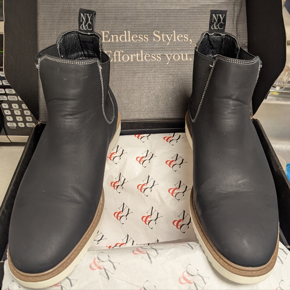 NYC Black Boots Sleek Durable Footwear